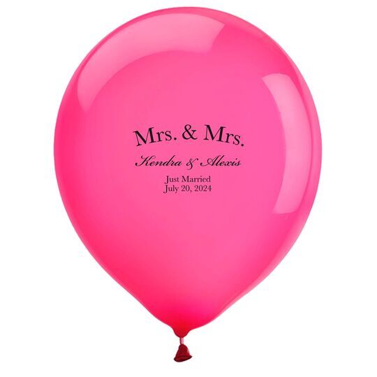 Mrs & Mrs Arched Latex Balloons